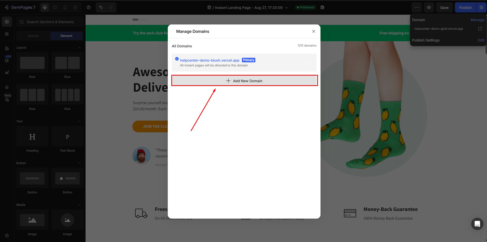 subdomain-instant-landing-page-add-new-domain