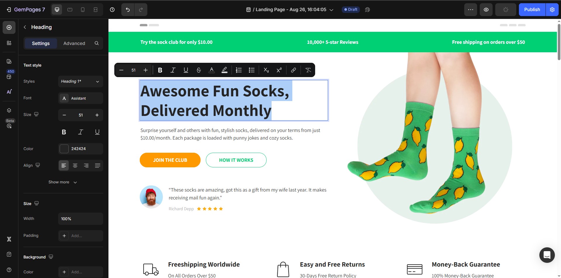 publish-landing-page-customize
