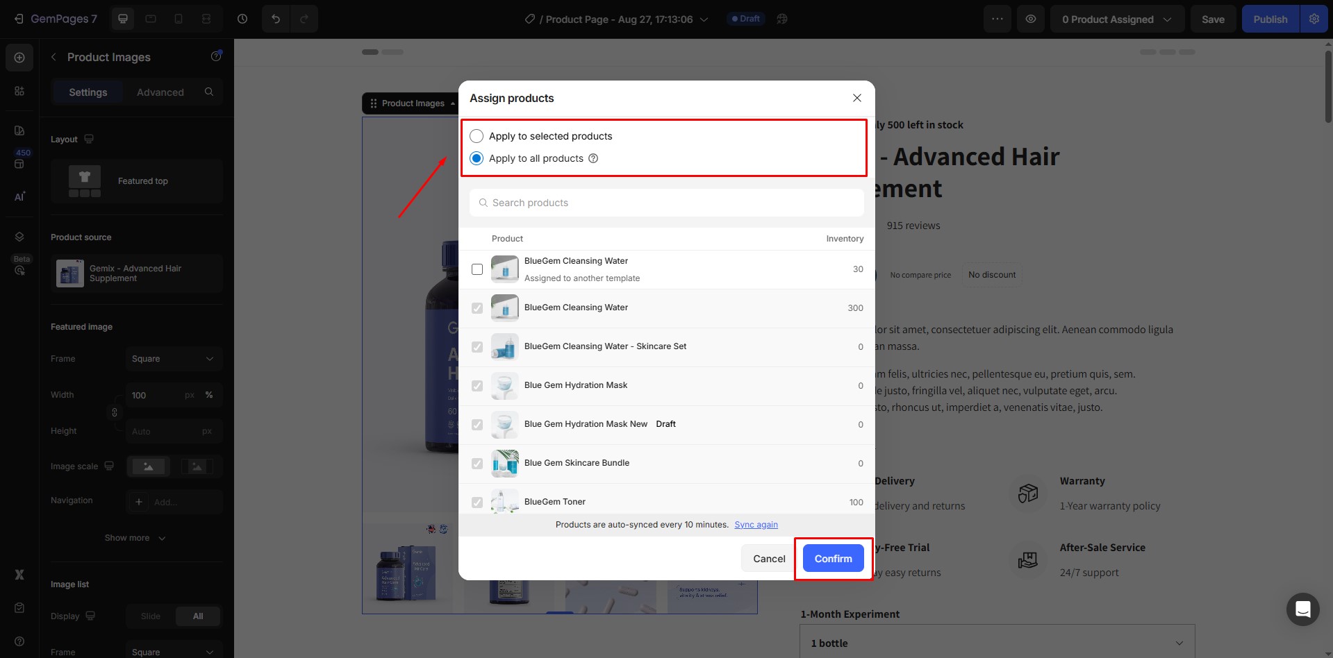 make-product-page-with-template-assign-products-2
