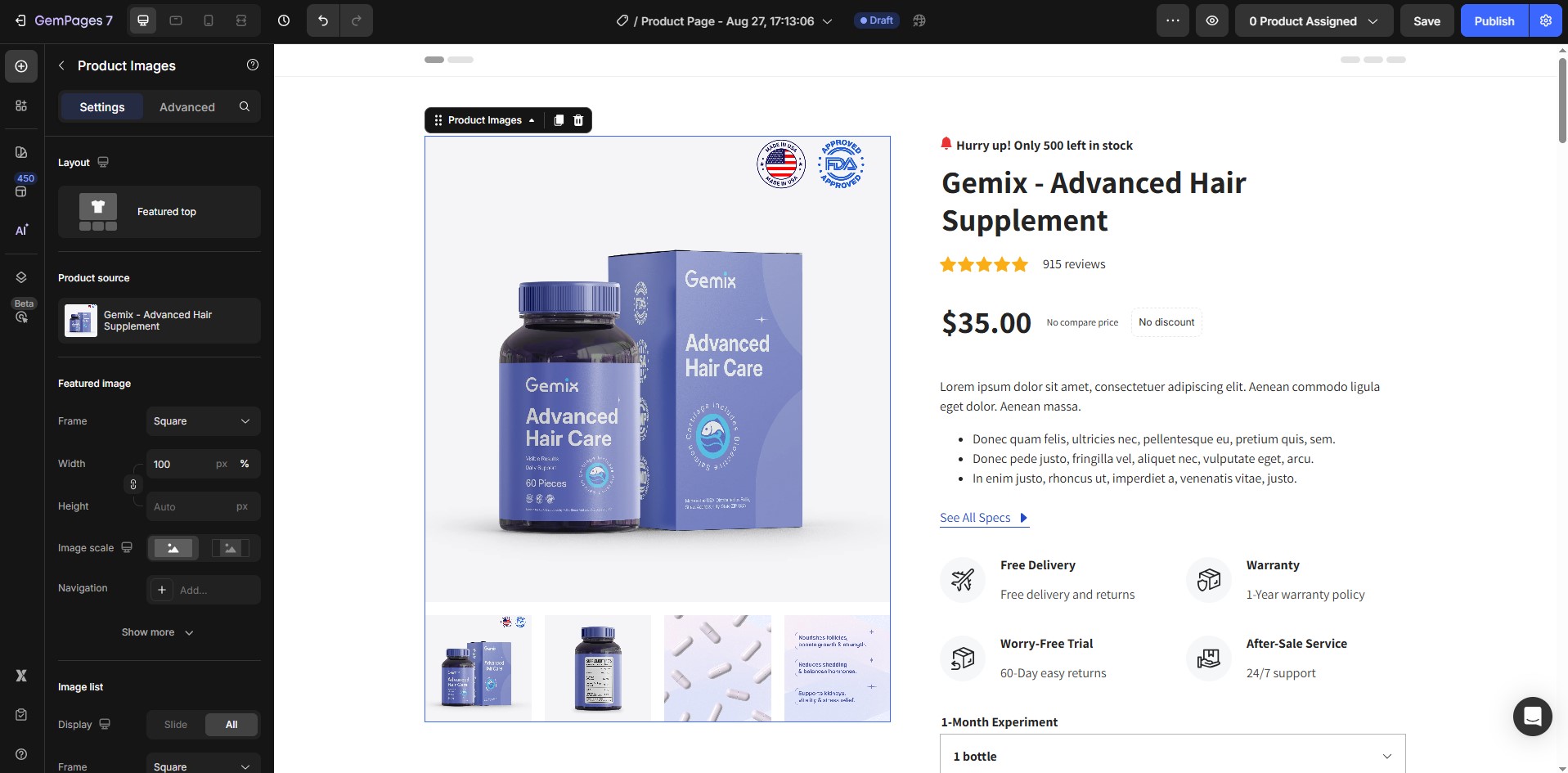 make-product-page-with-template-customize-page