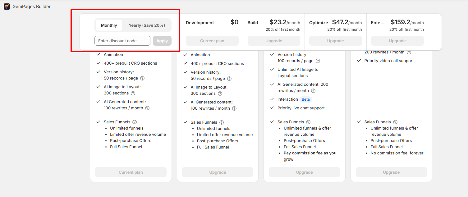 Enter discount code bar