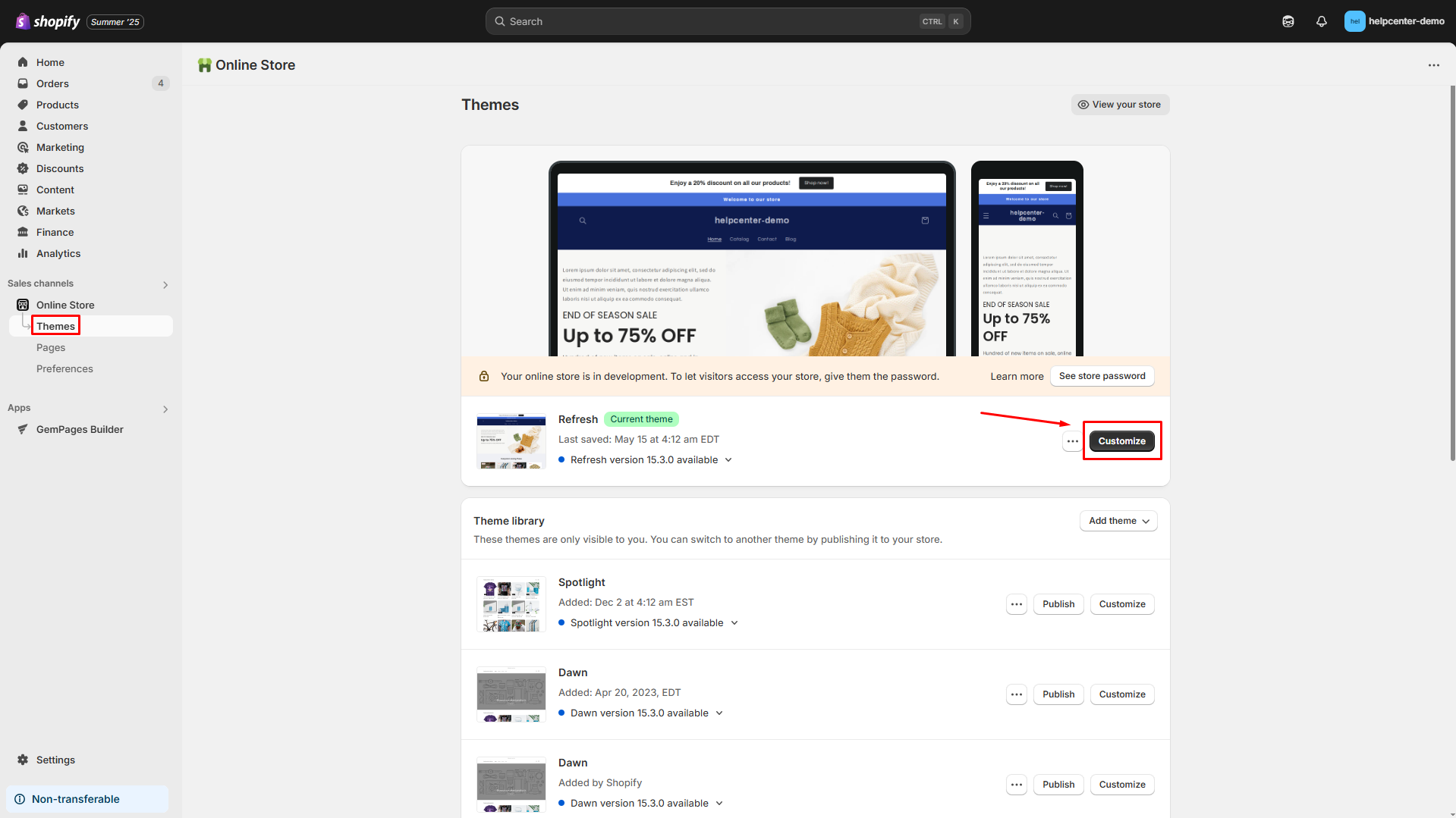 Open Shopify Theme Editor