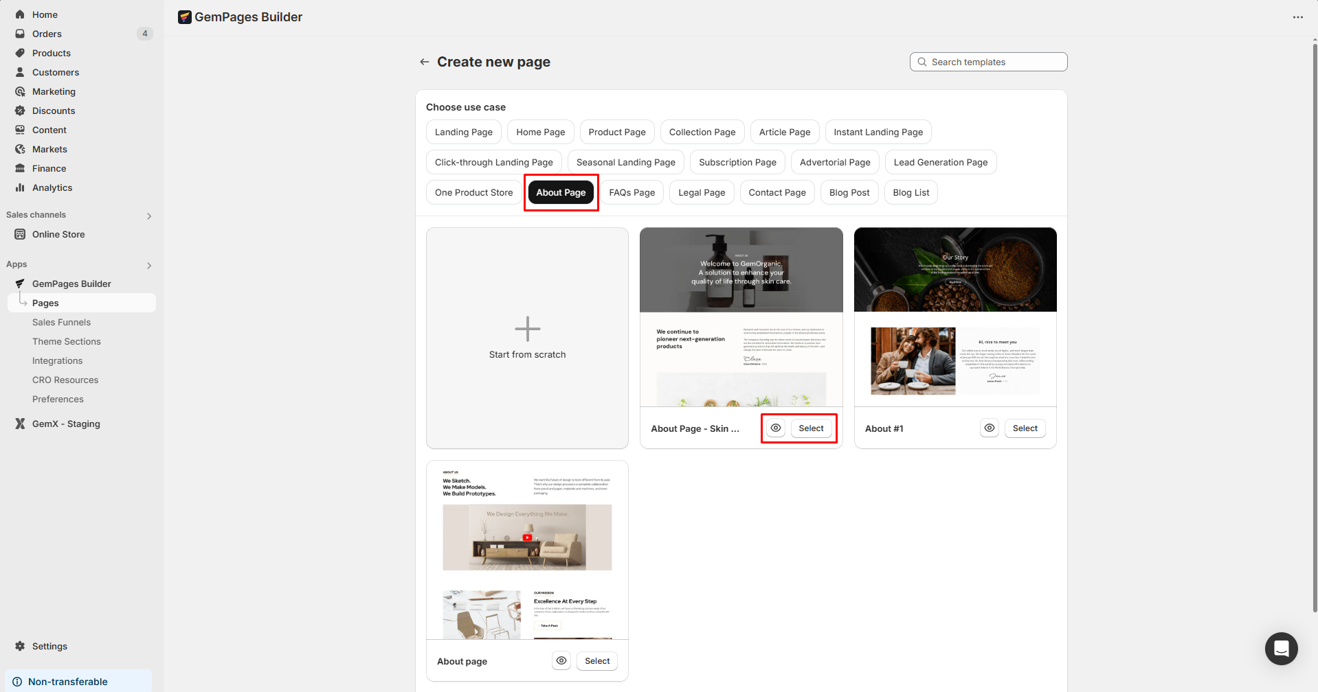 Preview the template