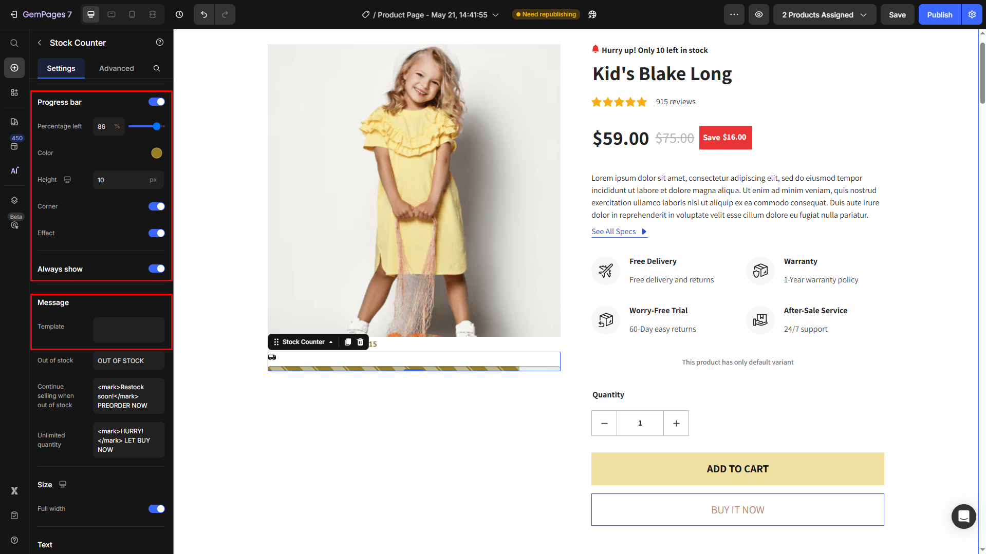 Show only progress bar