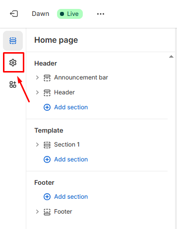 Access theme settings from theme editor