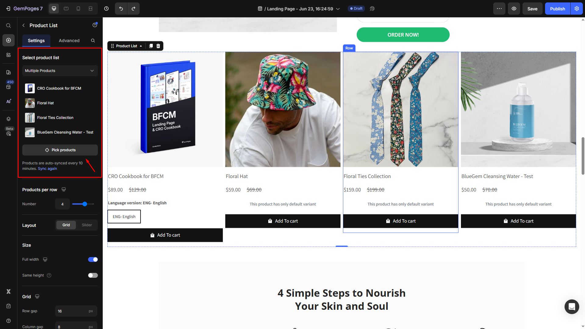 Pick the products to add to your collection