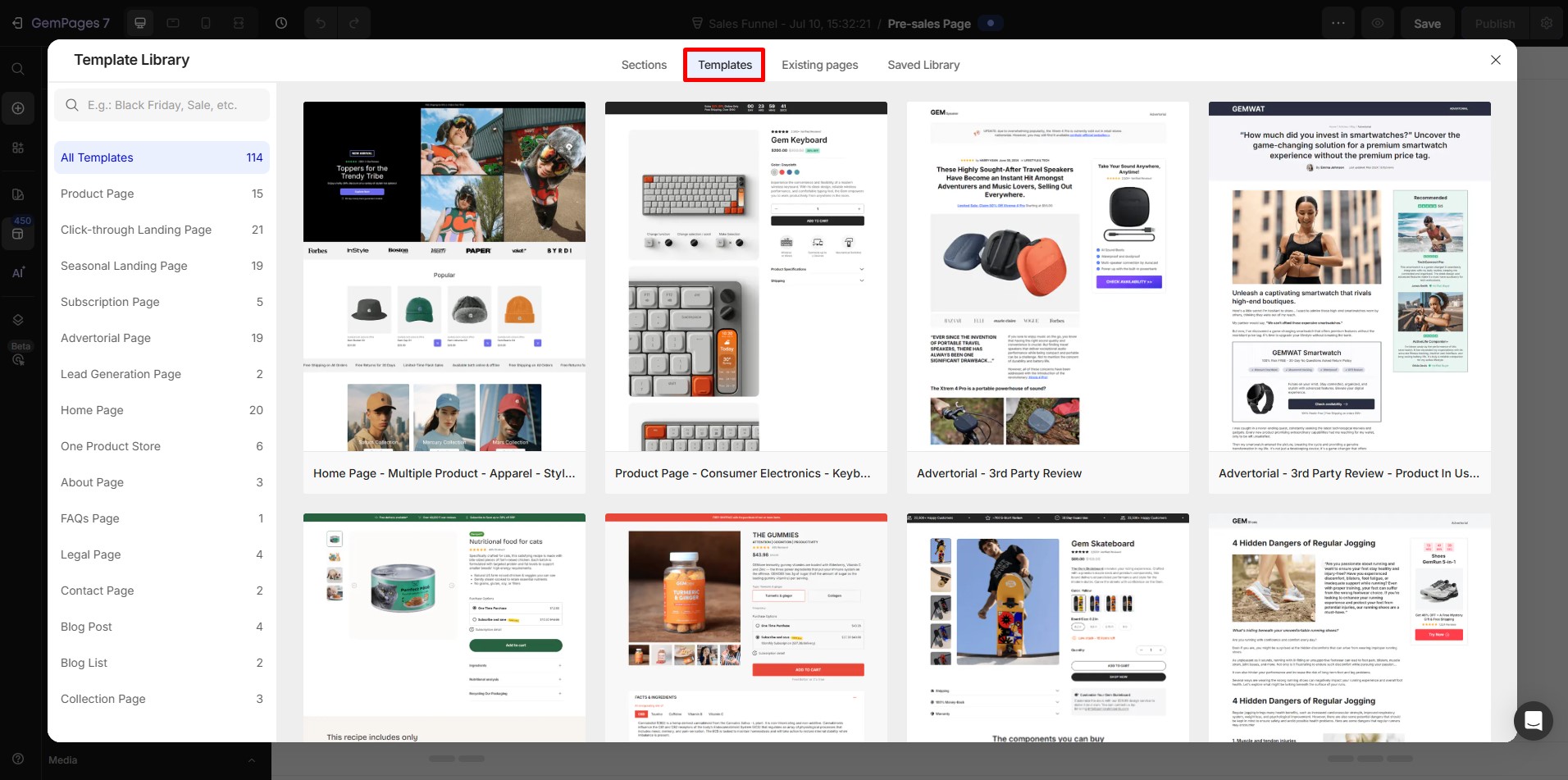 edit-pre-sale-page-explore-template
