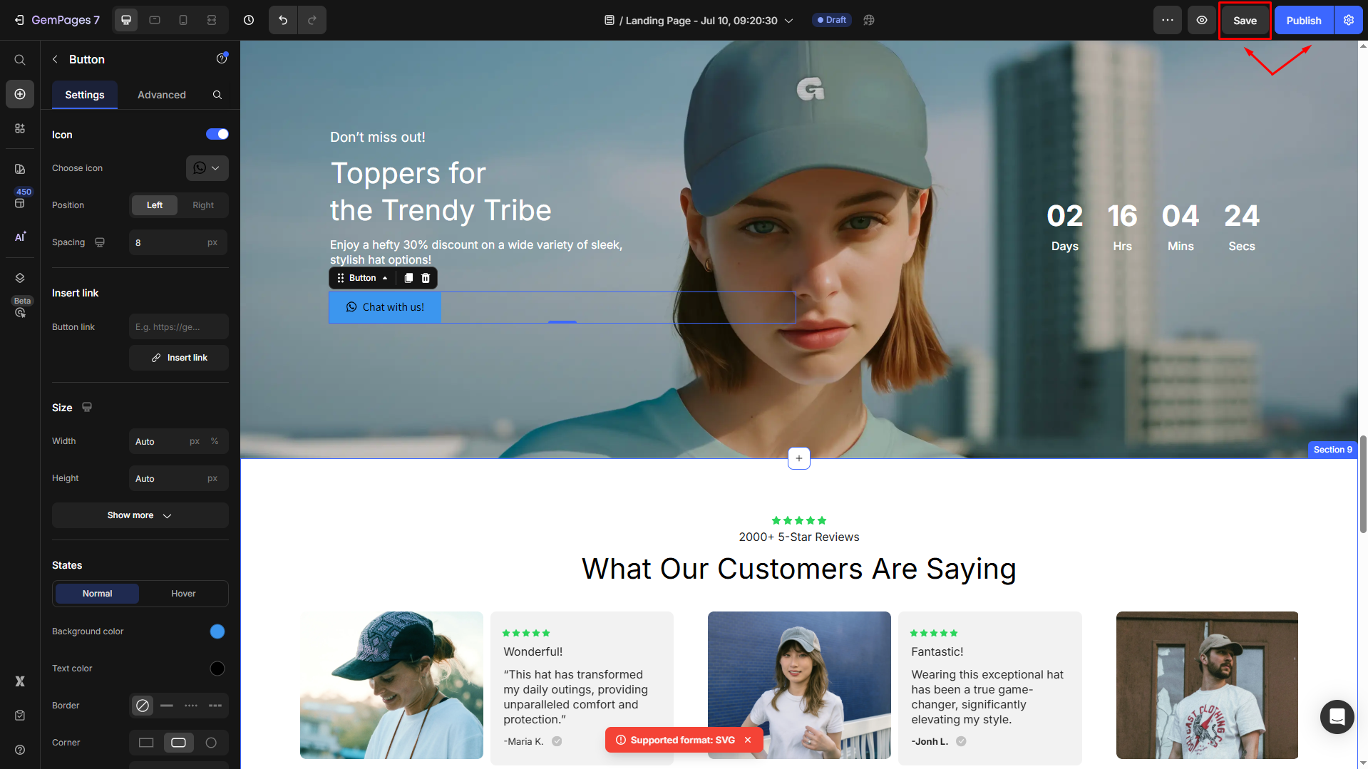 Save and republish your homepage