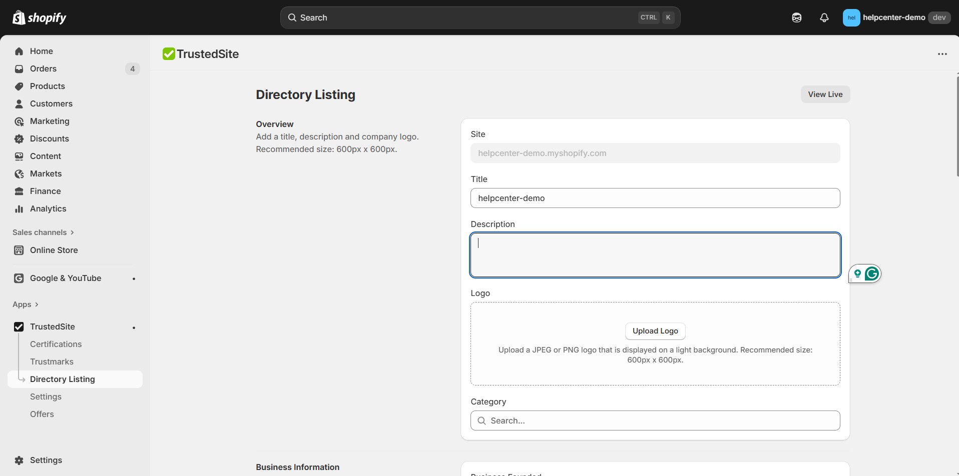 trustedsite-directory-listing