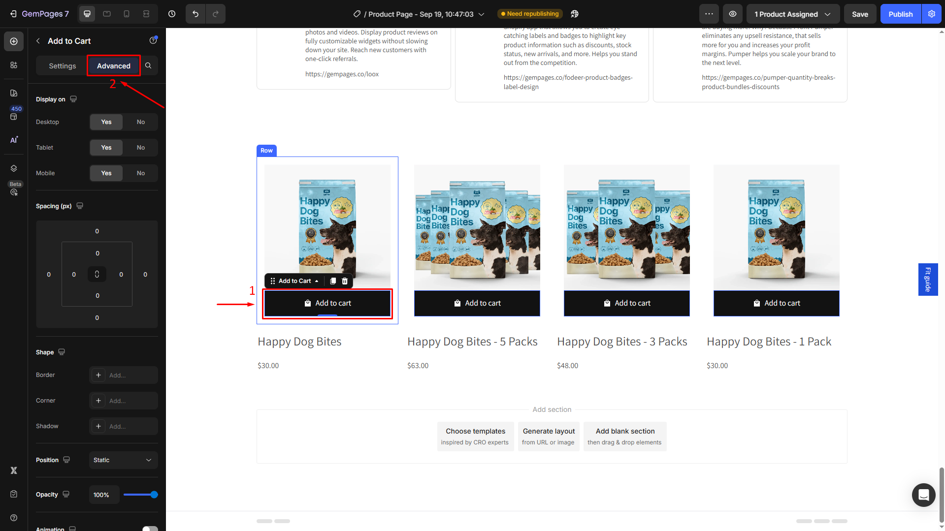 Go to the Advanced tab