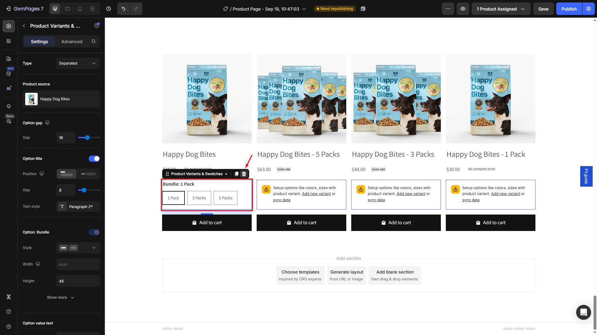 Delete the child elements to ensure a clean design