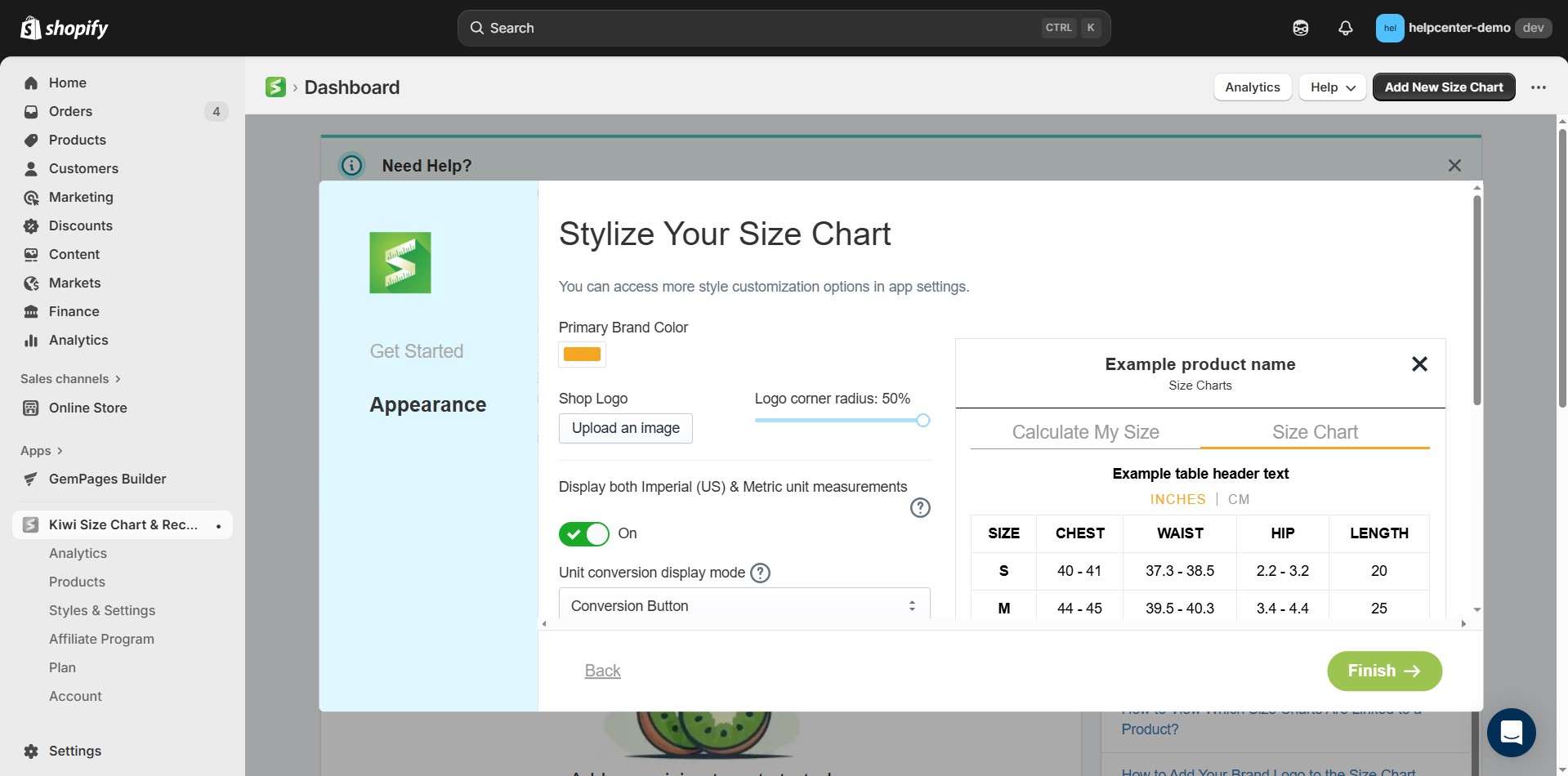 kiwi-size-chart-style-settings