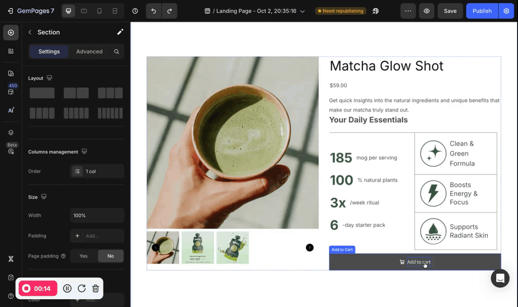 Replace the button text