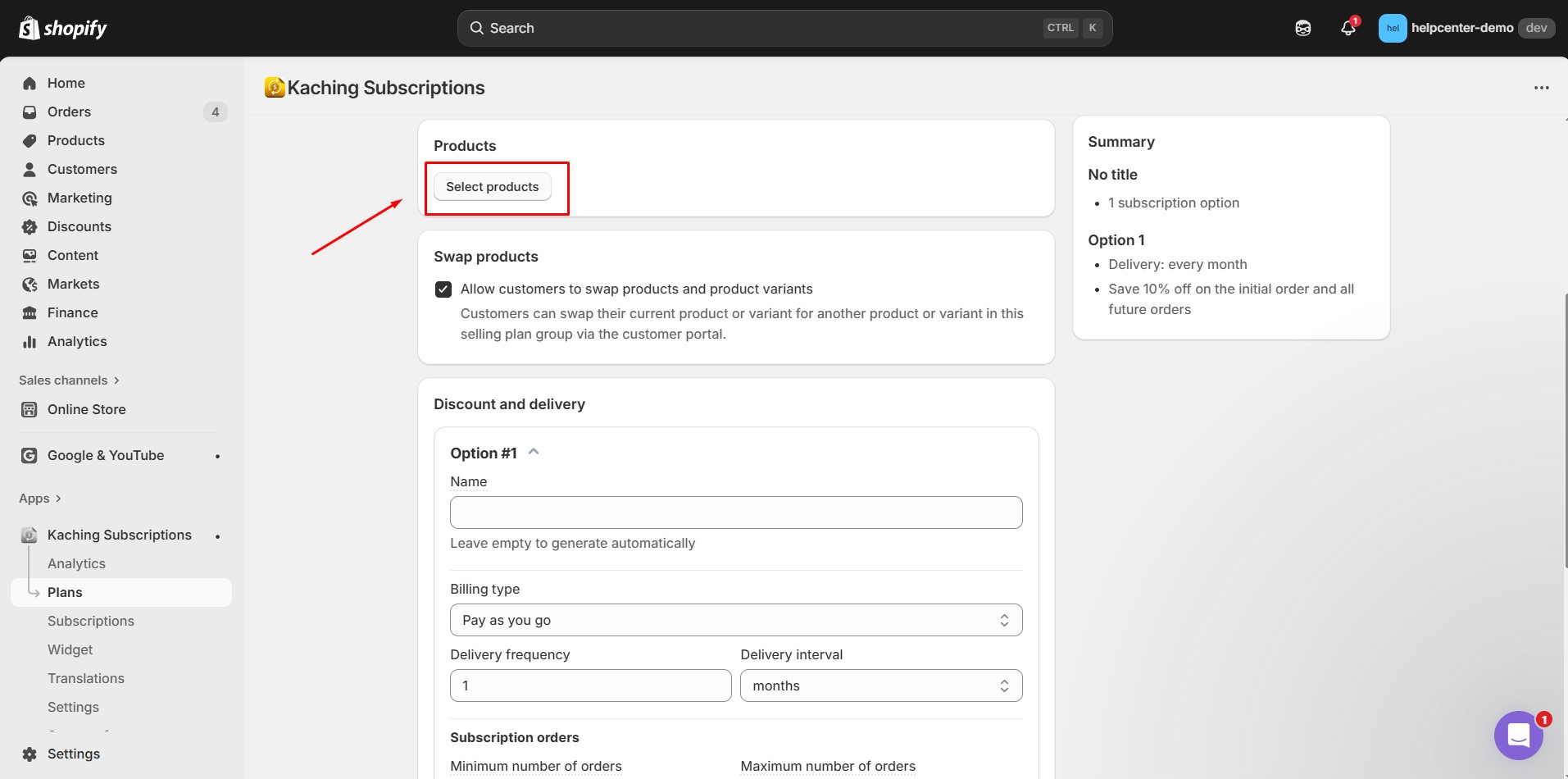 kaching-subscription-select-product