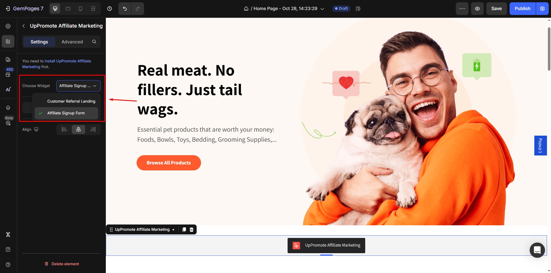 uppromote-choose-widget