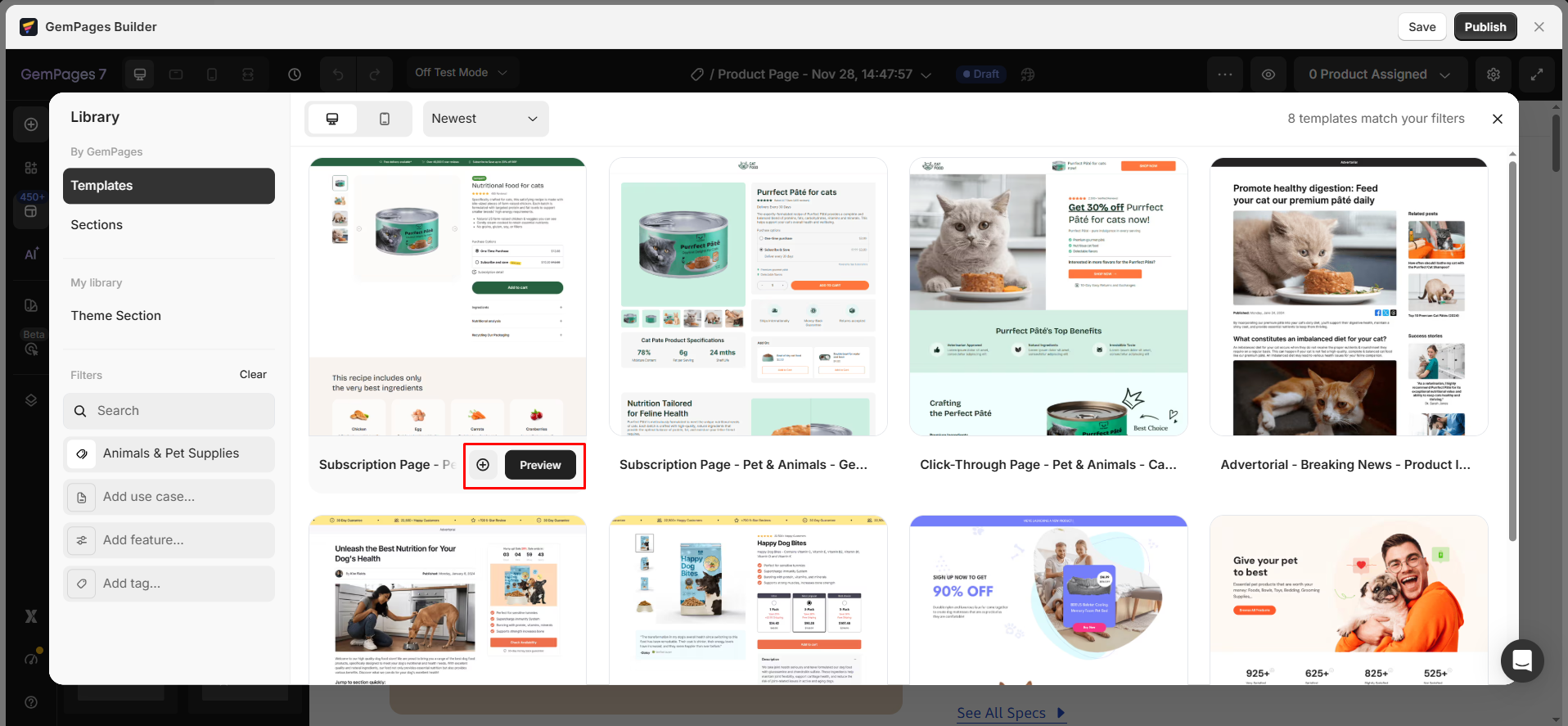 new-library-template-listing
