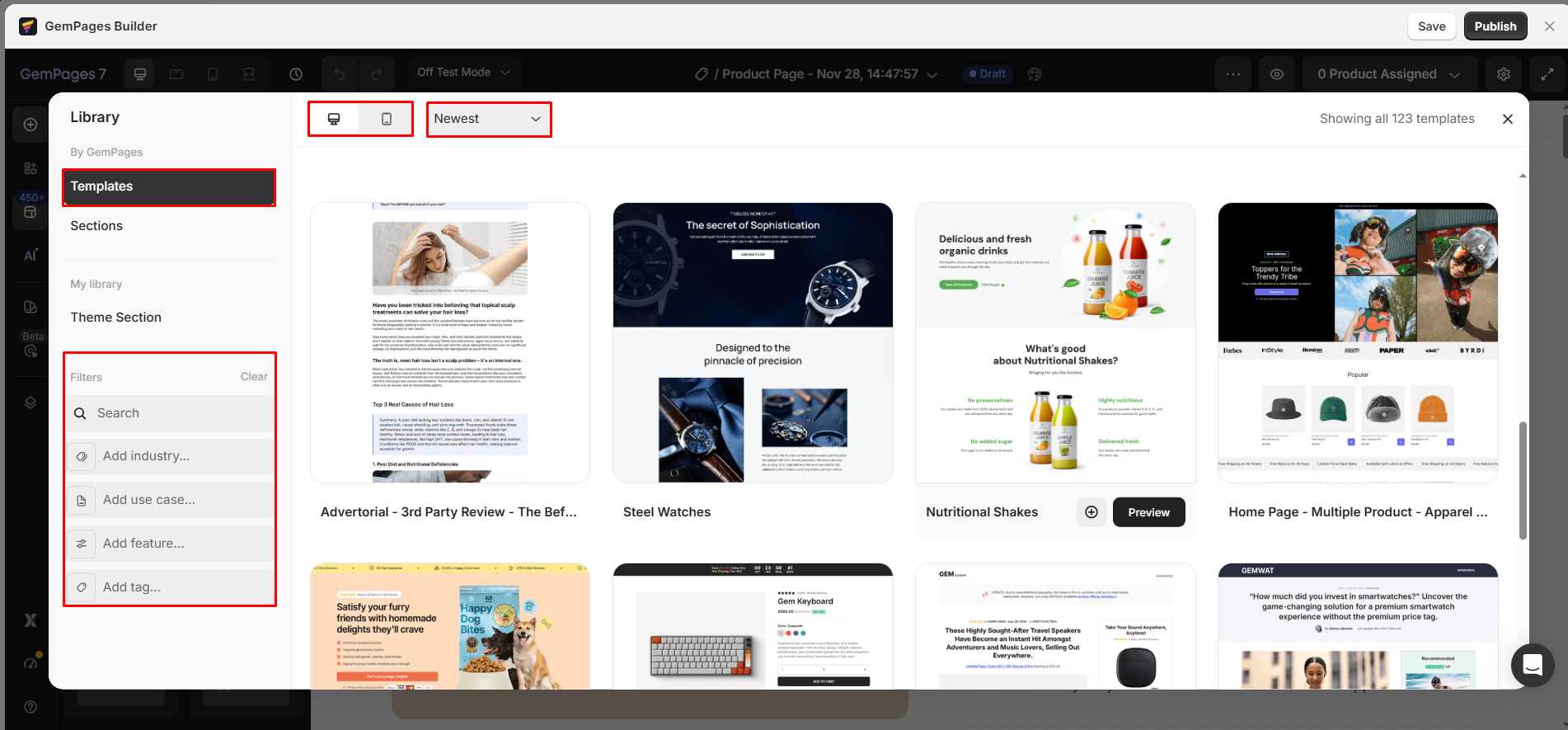 new-library-template-tab
