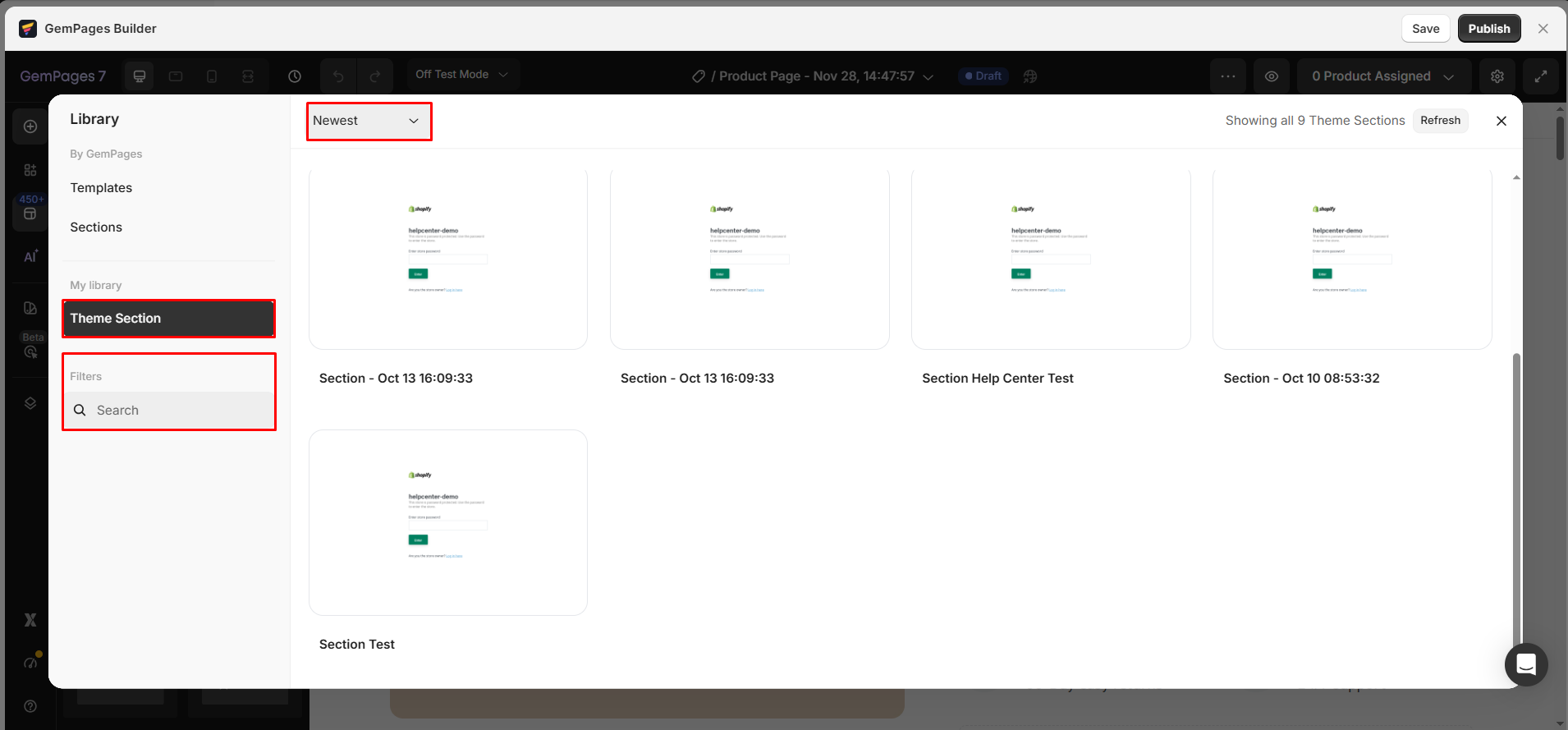 new-library-theme-section