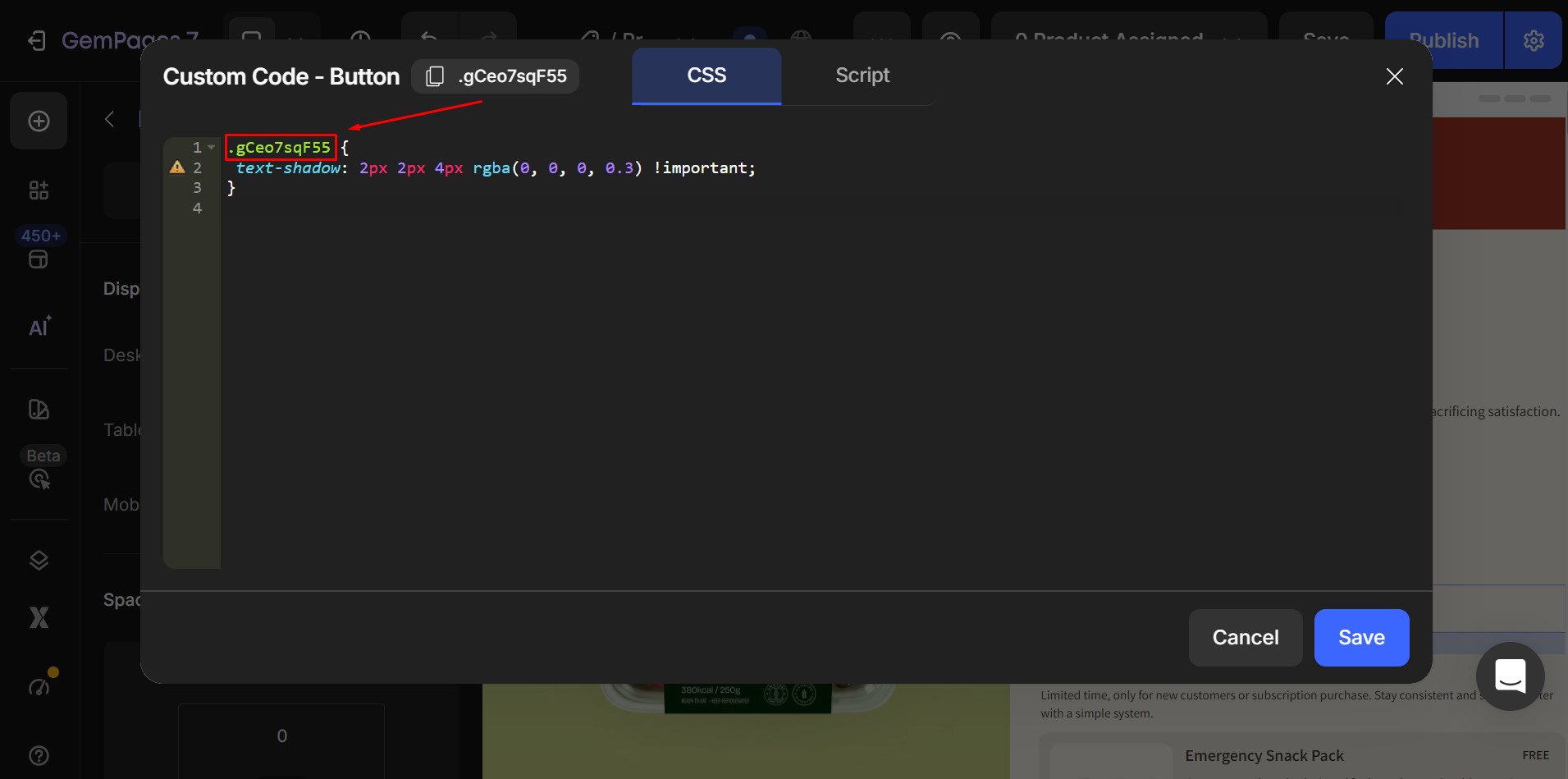 add-shadow-button-text-paste-css