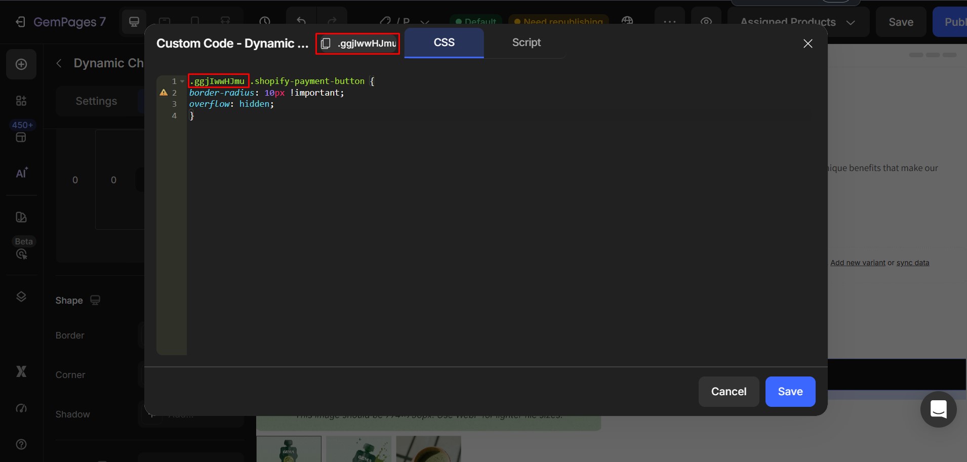 dynamic-checkout-paste-code