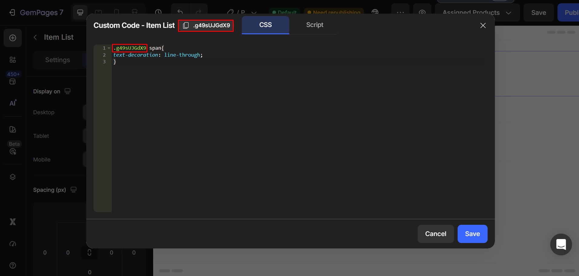 strikethrough-item-list-paste-code