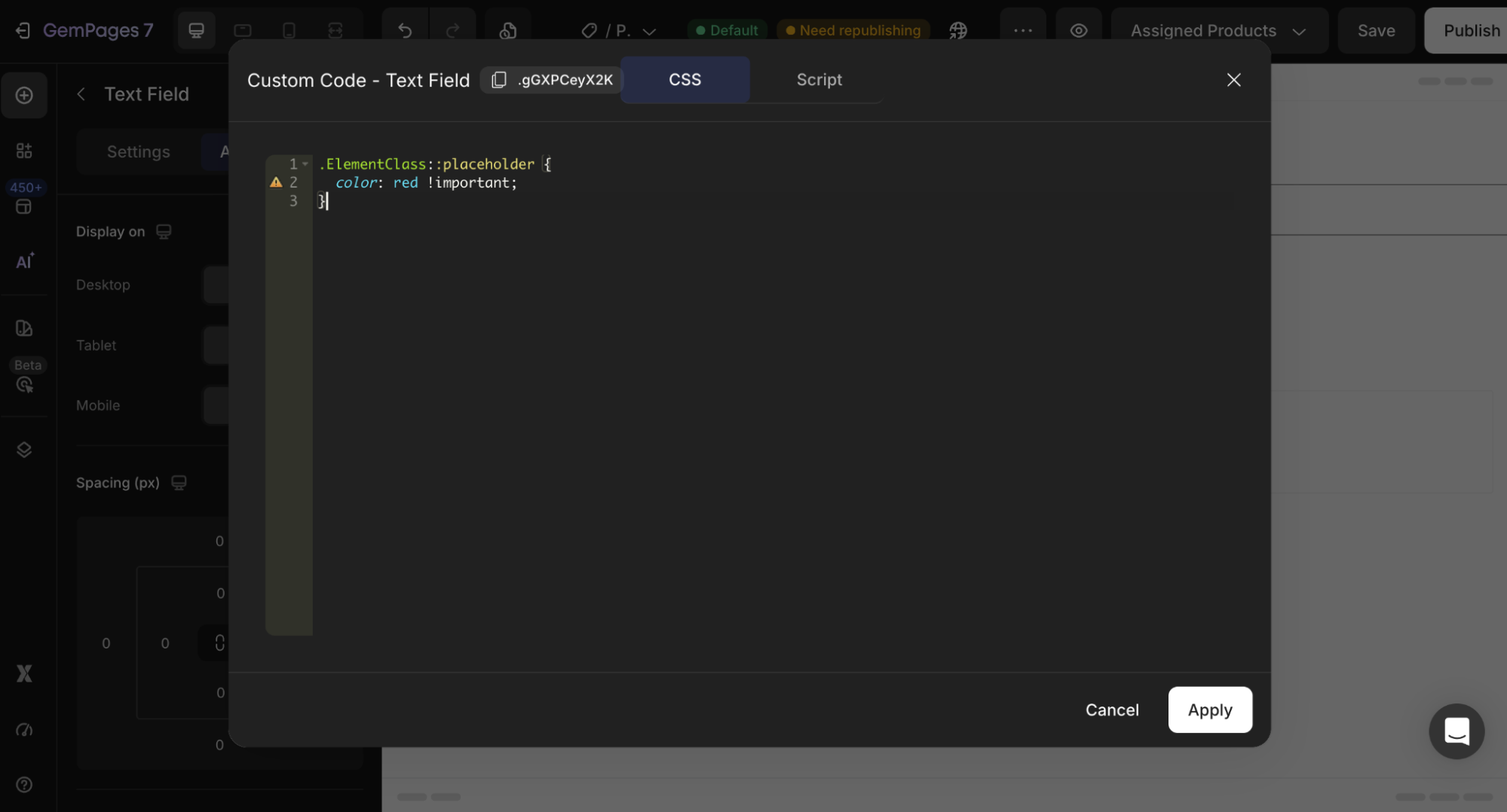 change-placeholder-text-email-text-field-paste-code