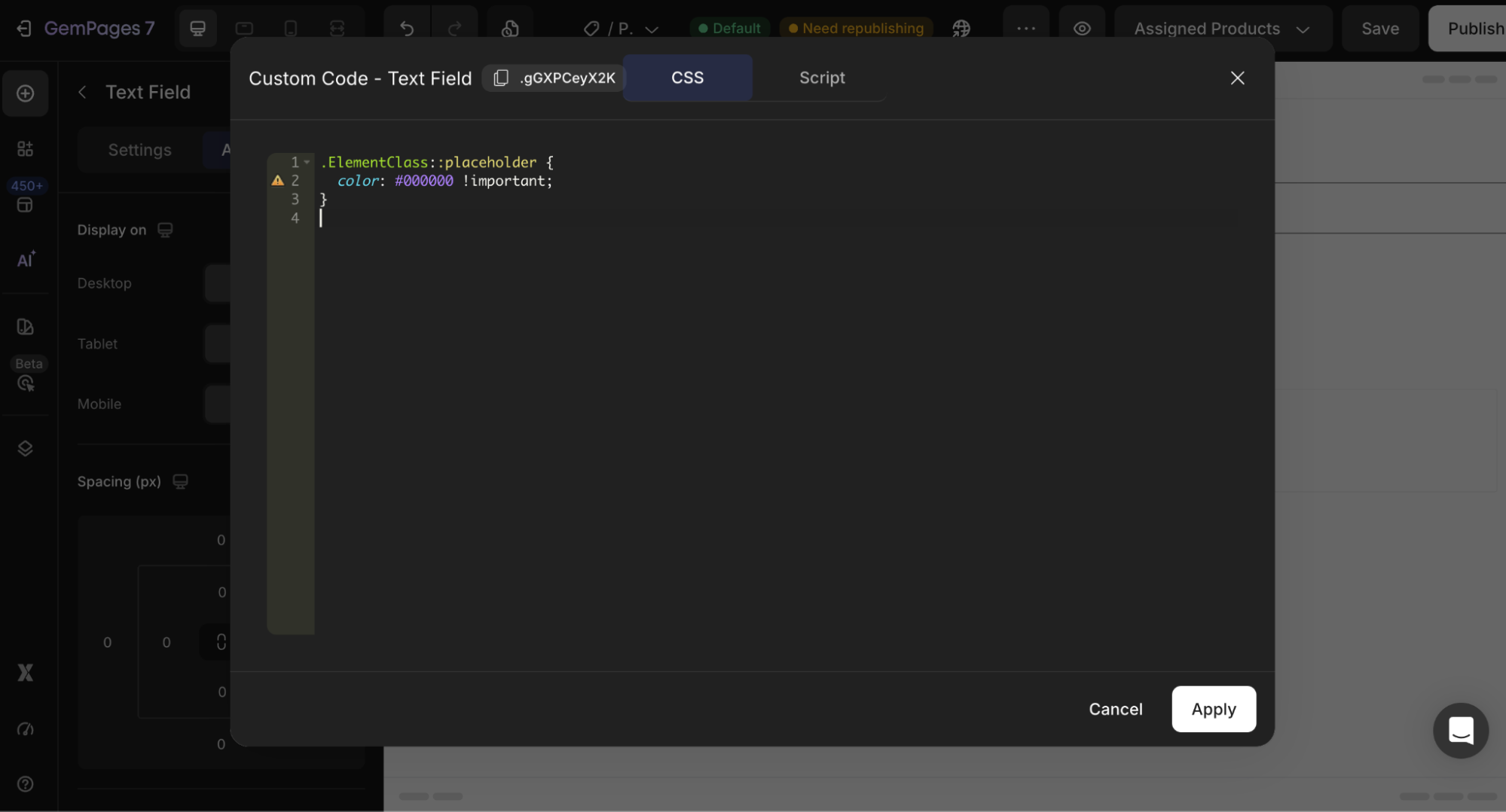 change-placeholder-text-email-text-field-paste-code