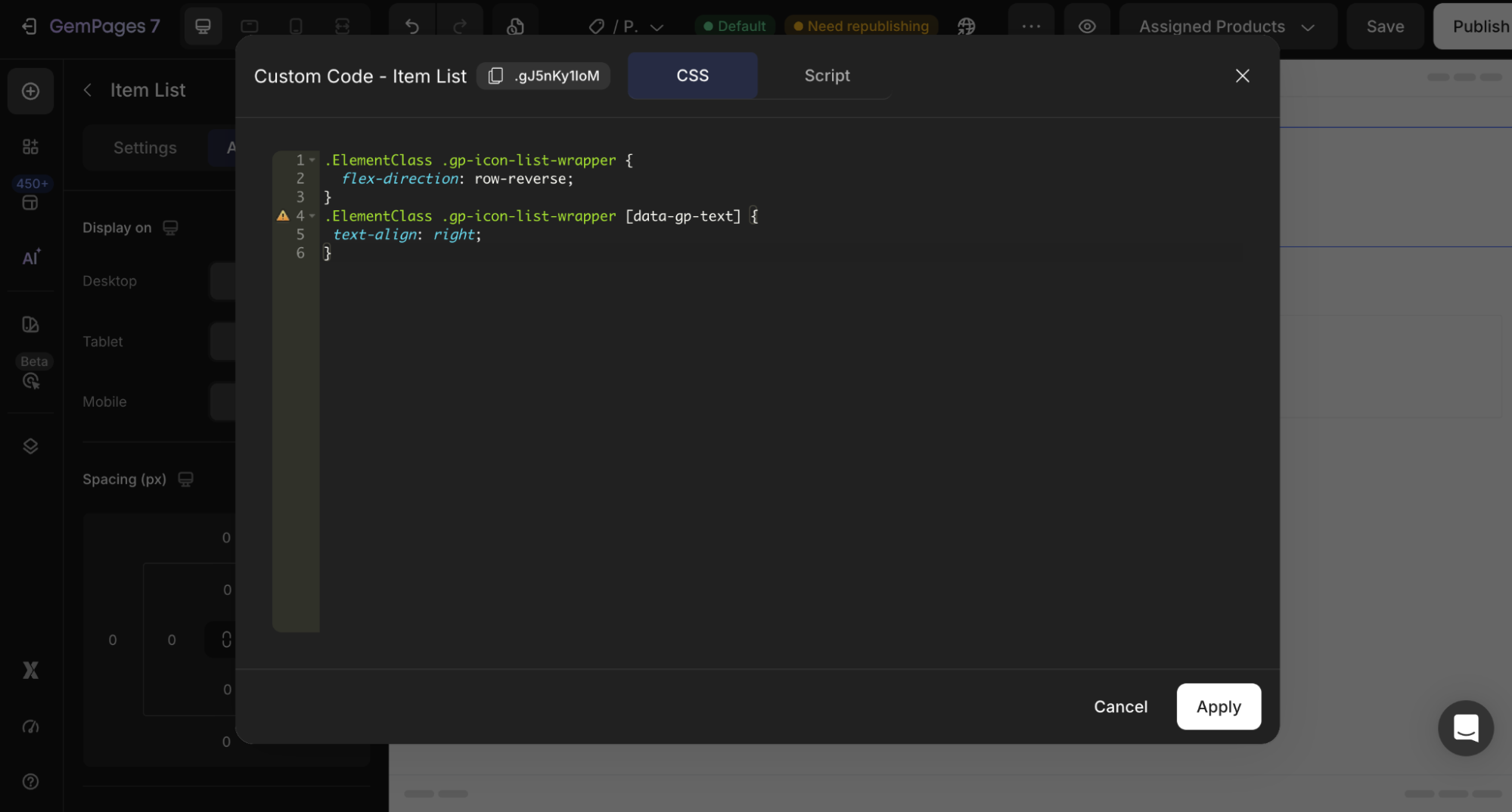 rtl-item-list-paste-code