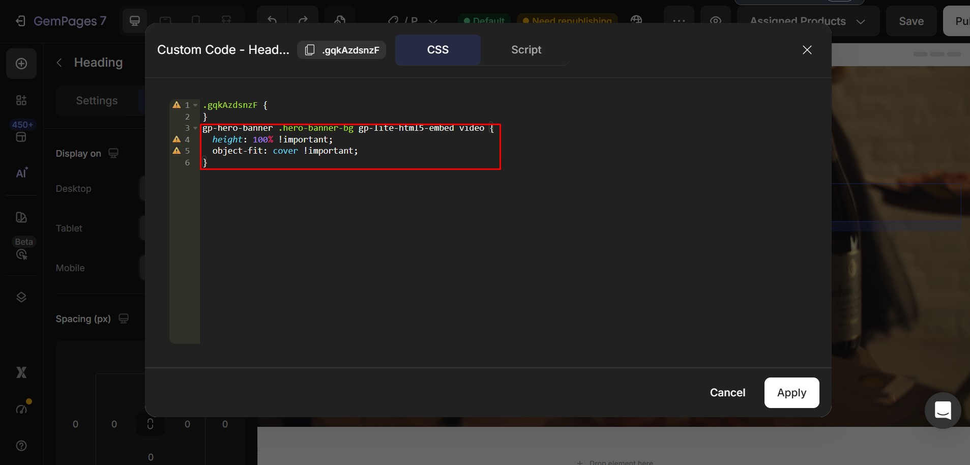 remove-space-video-hosting-issue-paste-code