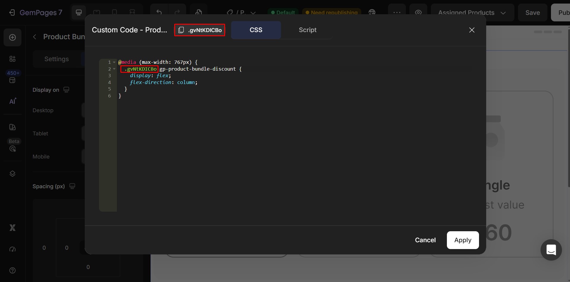 bundle-vertical-layout-paste-code